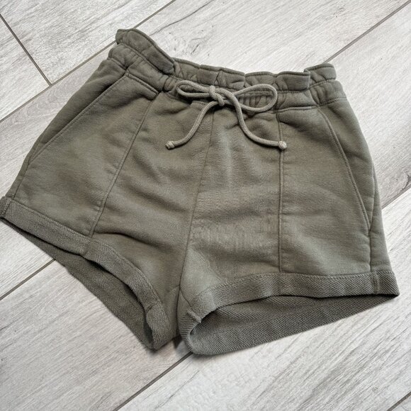 Abercrombie & Fitch XS Green Cotton Blend Womens Lounge Shorts With Drawstring W - Picture 1 of 7